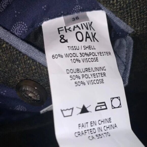 Frank  & Oak Green Wool Blend Blazer - Picture 3 of 9